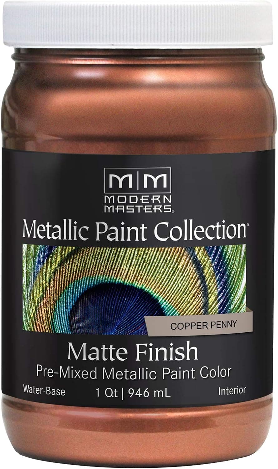 Modern Masters MM579 Matte Metallic Paint, Copper Penny, Quart