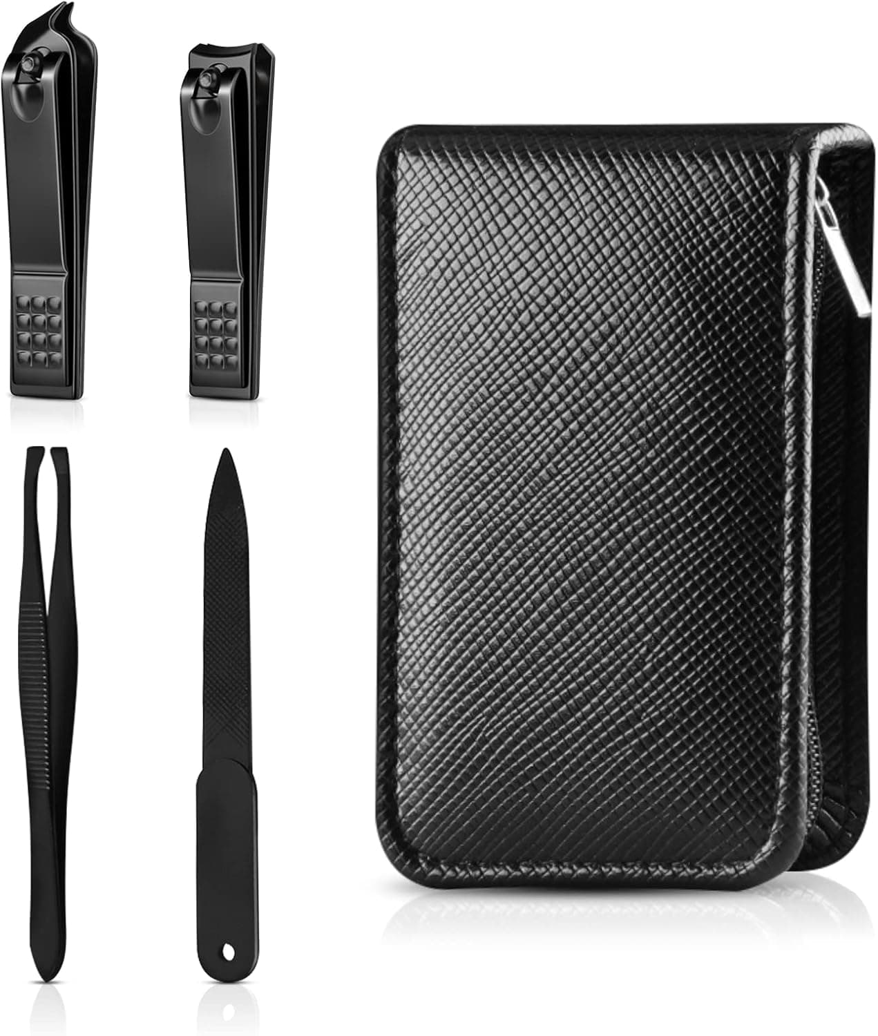 Nail Clippers Set, Toe Nail/Toenail Clippers and Fingernail Clippers for Men/Women/Kids,4 pic Nail Cutter Set Include Nail File Tweezer Gifts for Women and Men Mom