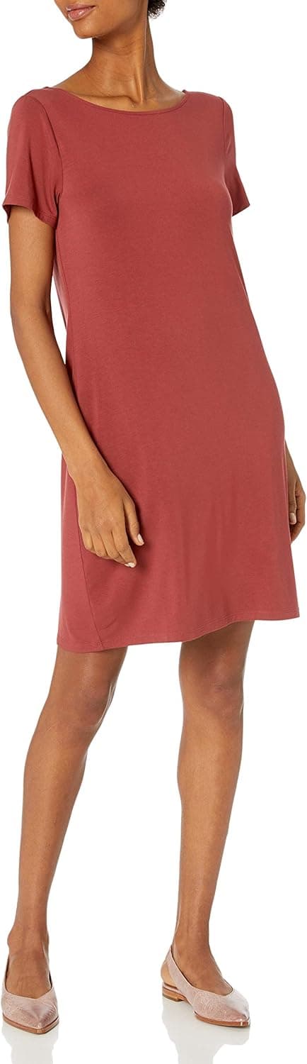 Amazon Essentials Women's Jersey Standard-fit Ballet-Back T-Shirt Dress (Previously Daily Ritual)