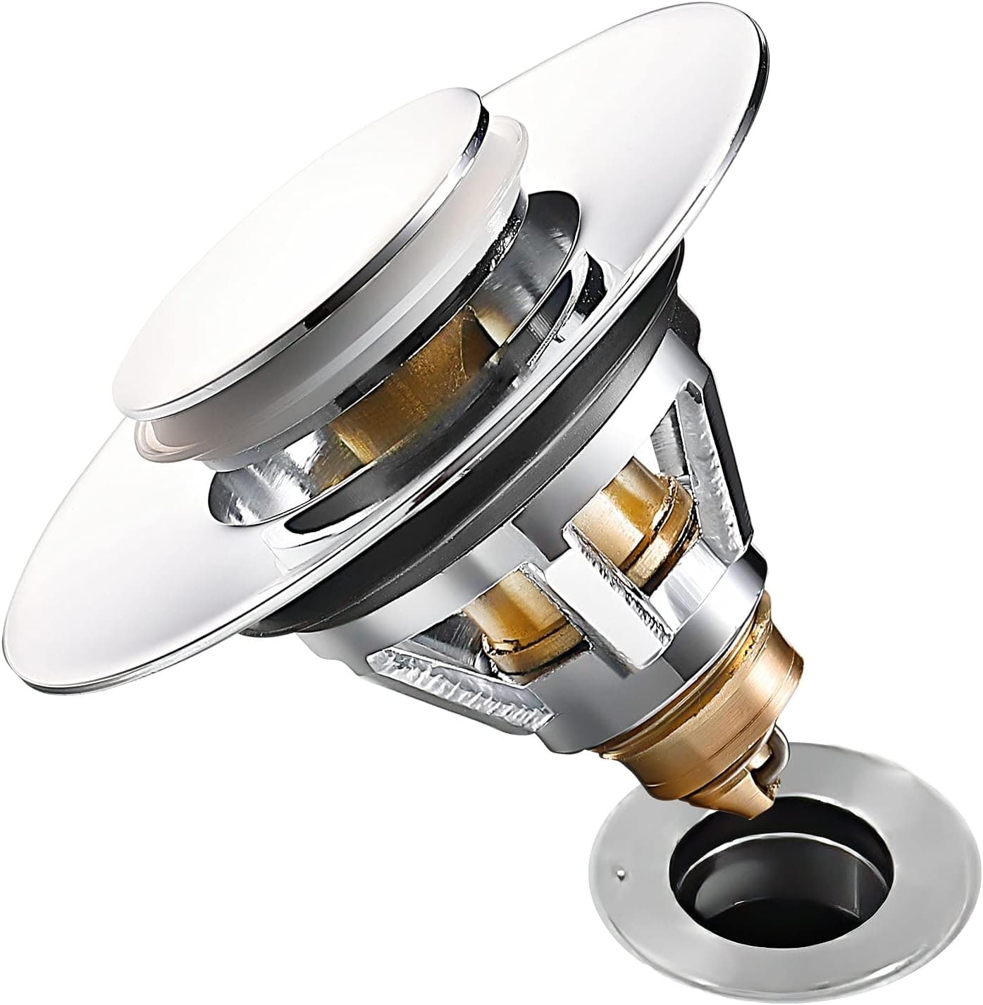 Bathroom Sink Stopper with Drain Strainer , Pop Up Stainless Steel Sink Plug Only for 1.34-1.4 inch Drain Holes, Durable Tub Drain Cover, Anti-Clogging Drain Filter for Sink Bathtub (1)