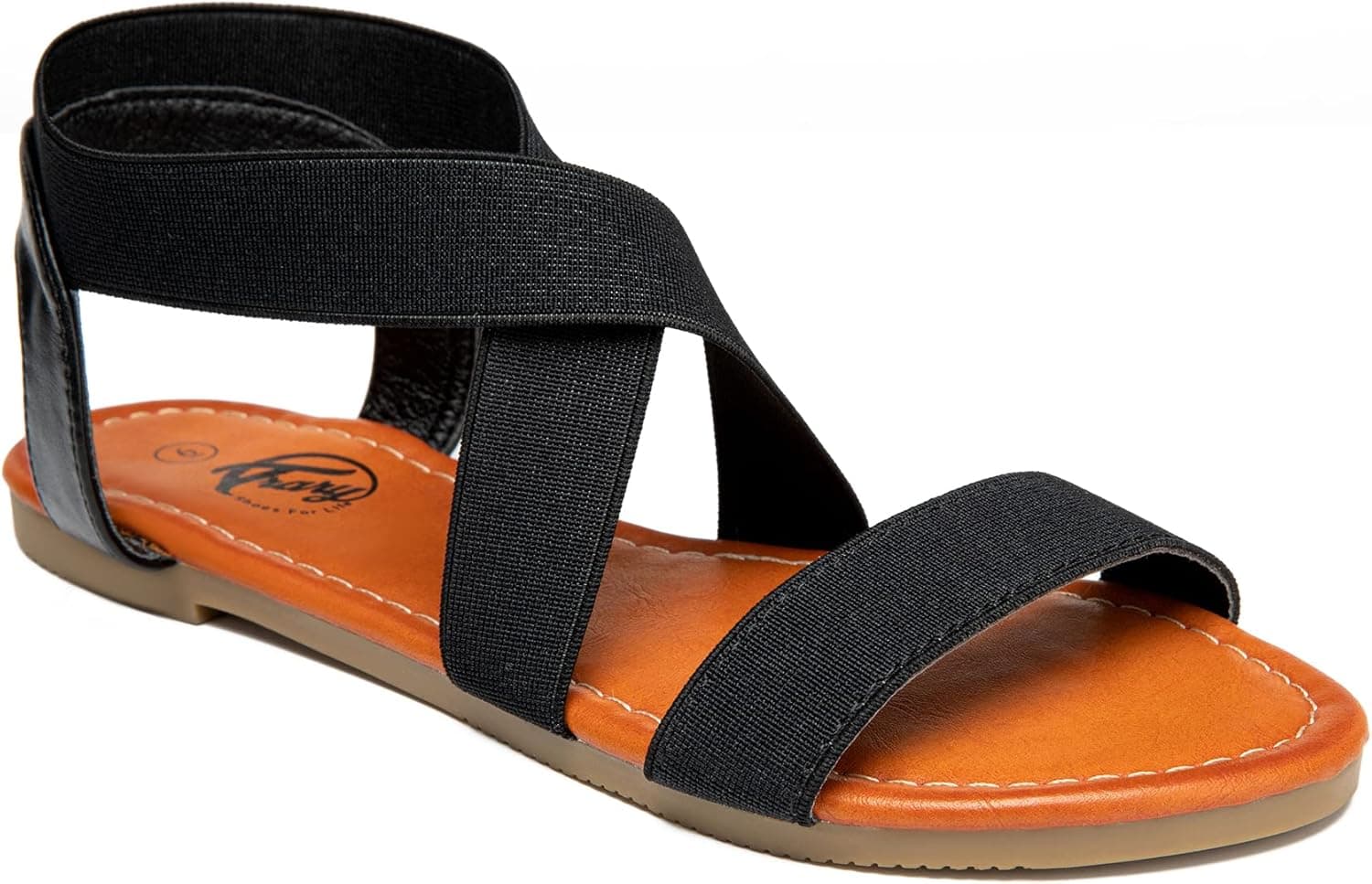 Trary Womens Sandals, Sandals for Women Dressy Summer, Flat Sandals for Women, Cute Sandals for Women, Wide Width Sandals for Women, Open Toe Elastic Sandals for Women, Summer Sandals for Women 2023