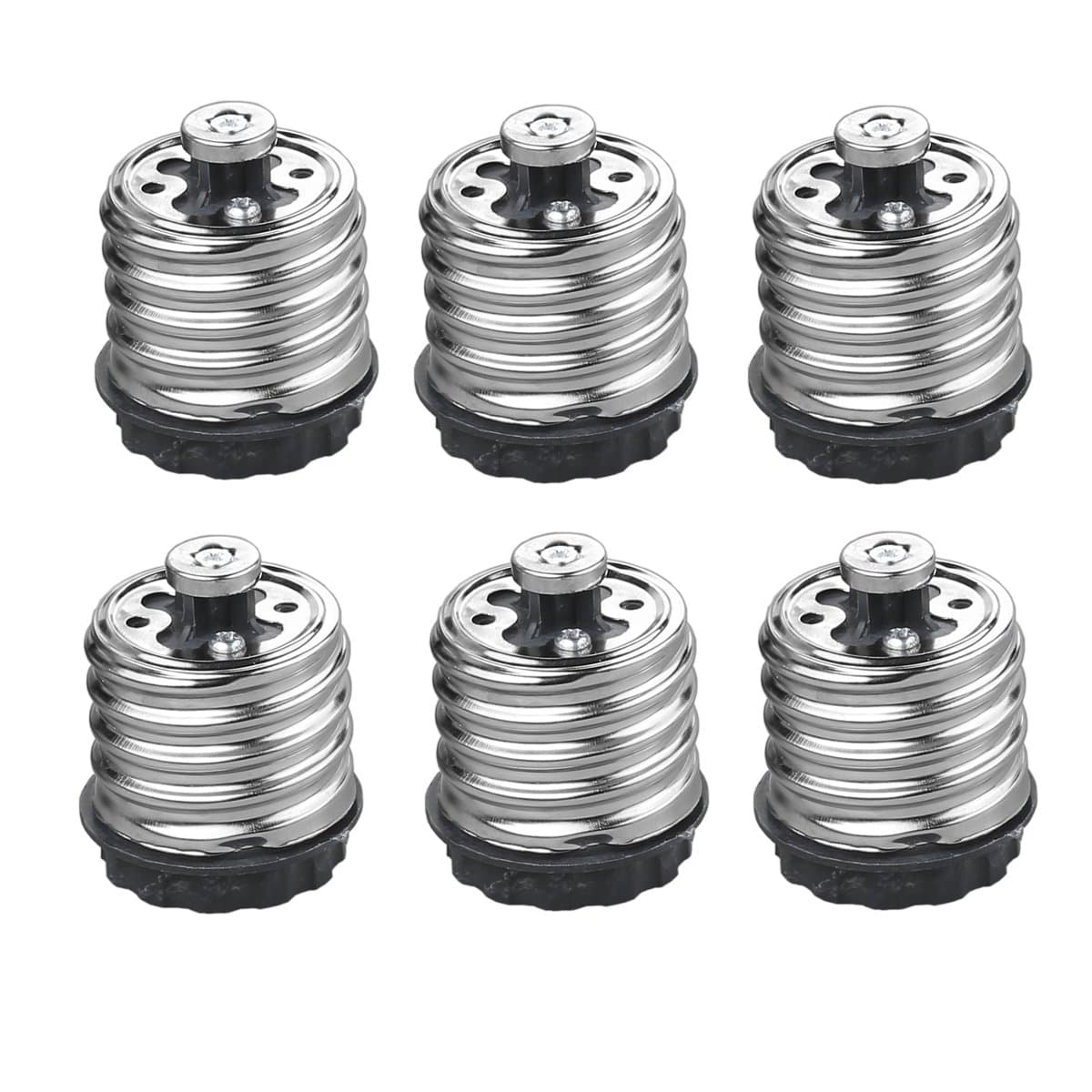AWE-LIGHT E40/E39 to E27/E26 Light Bulb Socket Adapter Converter, Adapter E26/E27 Bulb into E39/E40 for Led Bulb Lamp, 6-Pack