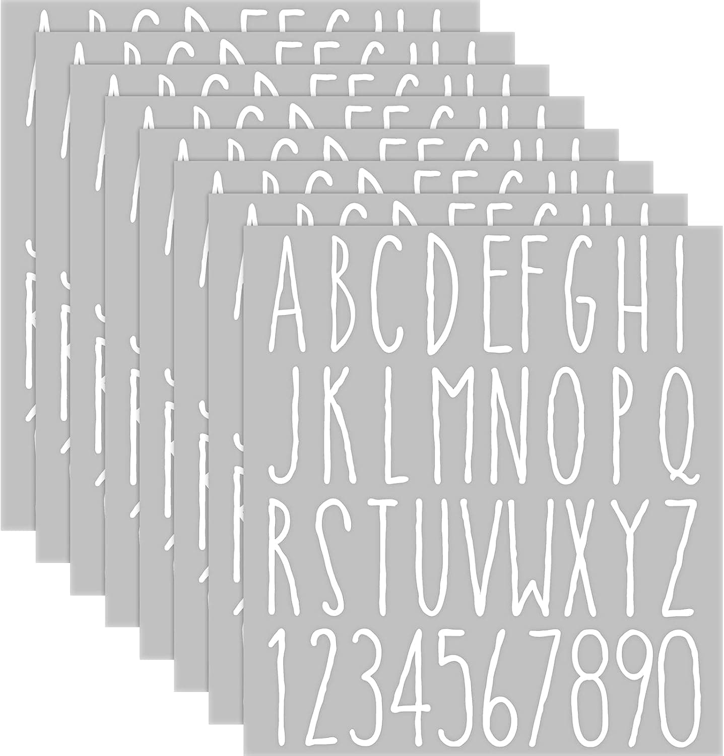 8 Sheets Vinyl Letter Stickers Letters Decals Self-Adhesive Vinyl Numbers Kit Alphabet Stickers Mailbox Numbers Sticker Modern Removable for Mailbox Signs Home Business Address Number (White,1.5 Inch)