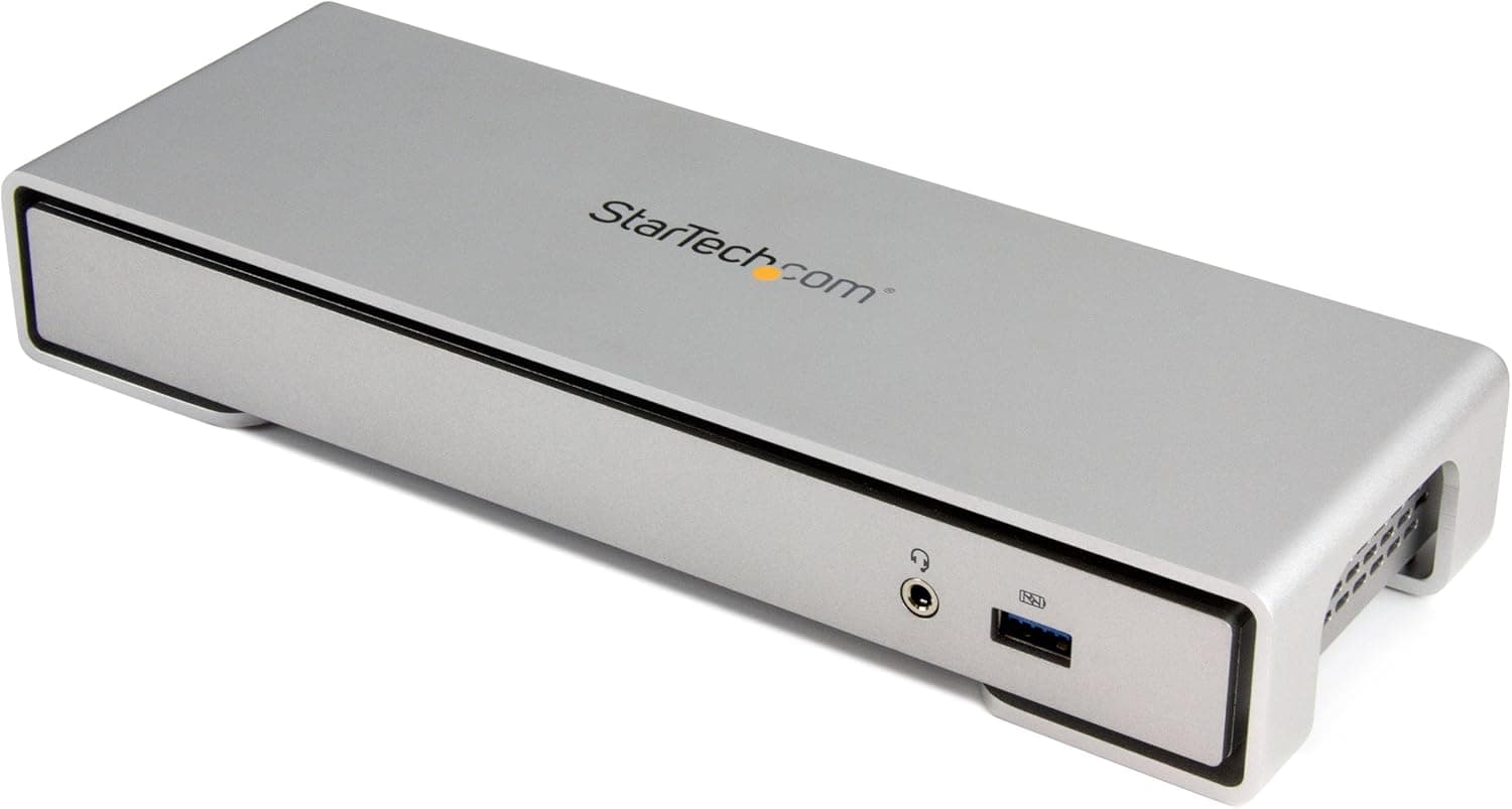 StarTech.com Thunderbolt 2 Dock - 4K - Laptop Docking Station - Thunderbolt to HDMI / USB 3.0 / Gigabit Ethernet / eSATA (TB2DOCK4KDHC),Silver