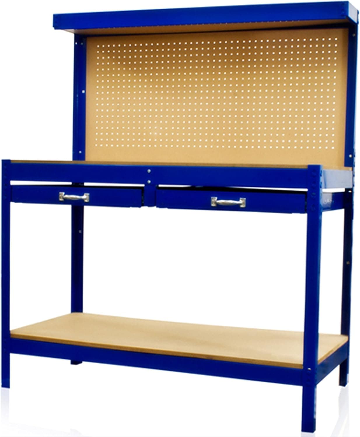 Best Choice Products Steel Work Bench Tool Storage Box with Drawers & Peg Board