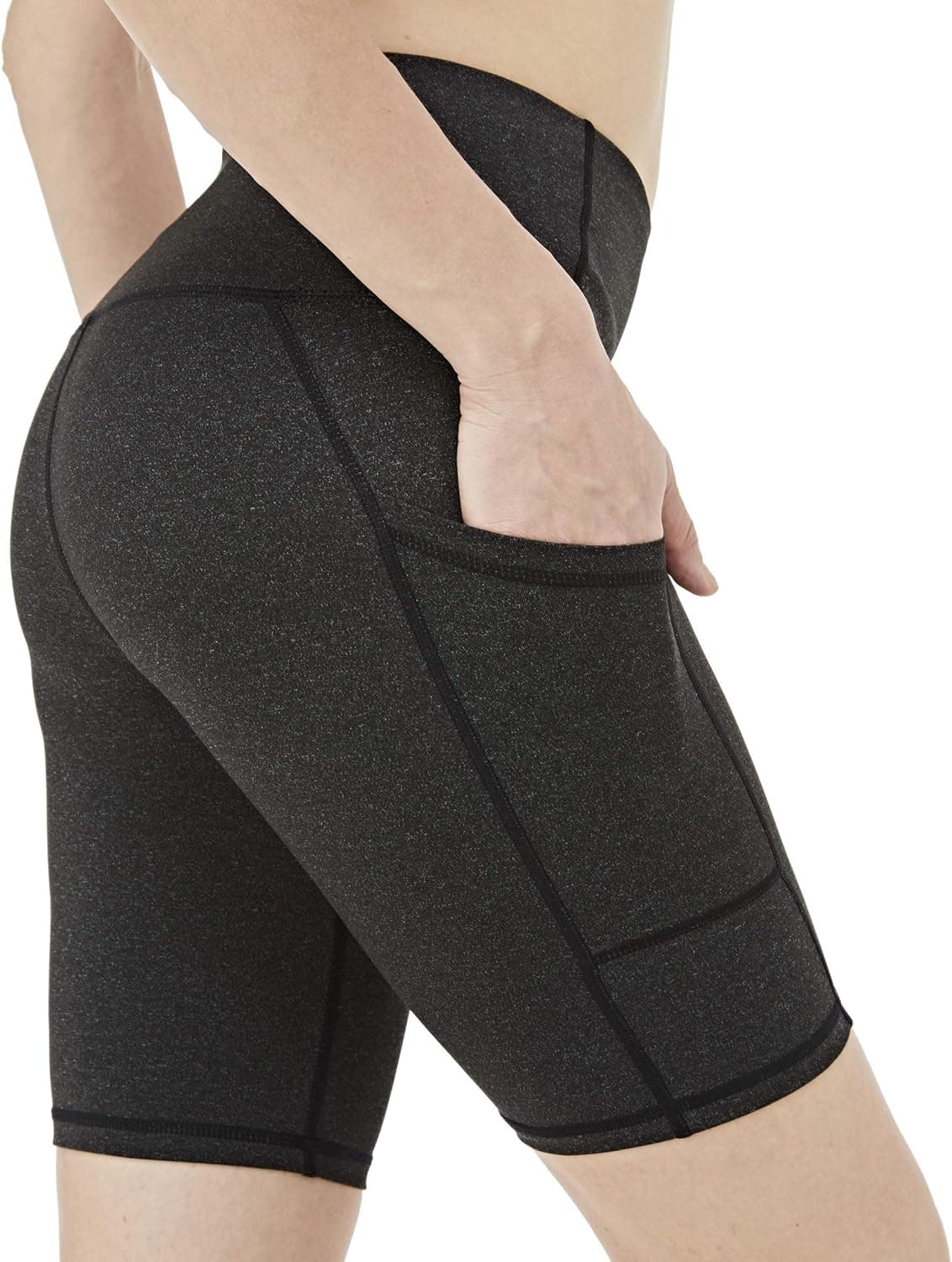 CongYee Yoga Shorts for Women Workout Running Shorts with Side Pockets, Tummy Control Gym Bike Athletic Legging Shorts 5'' kh013 Grey-M