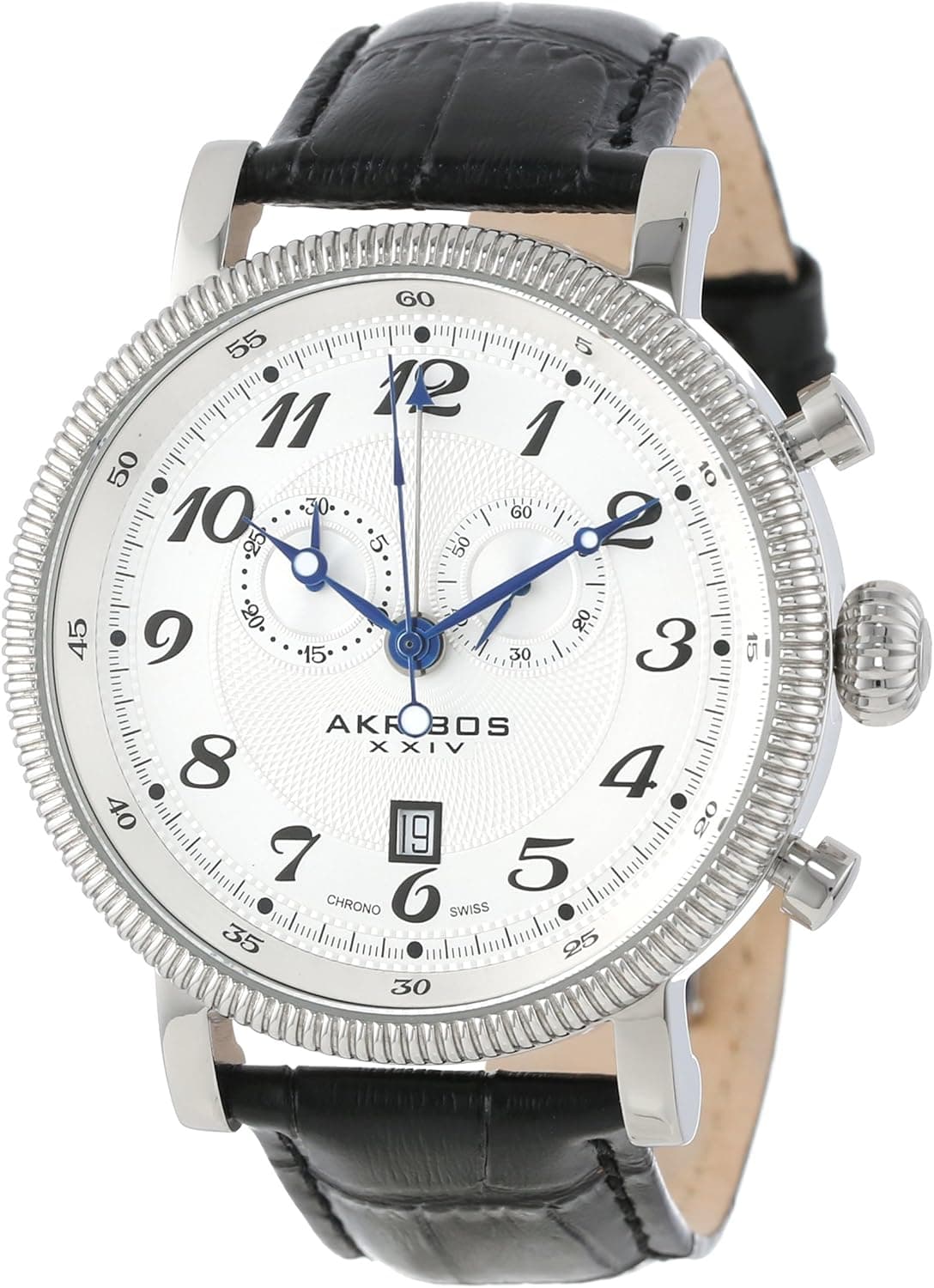 Akribos XXIV Men's AK589SS Swiss Chronograph Leather Strap Watch