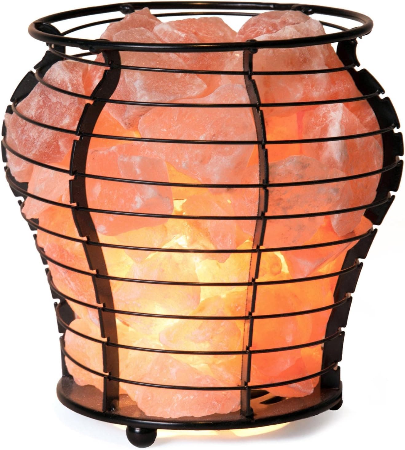 Himalayan Pink Salt Lamp Basket with Cord & Bulb