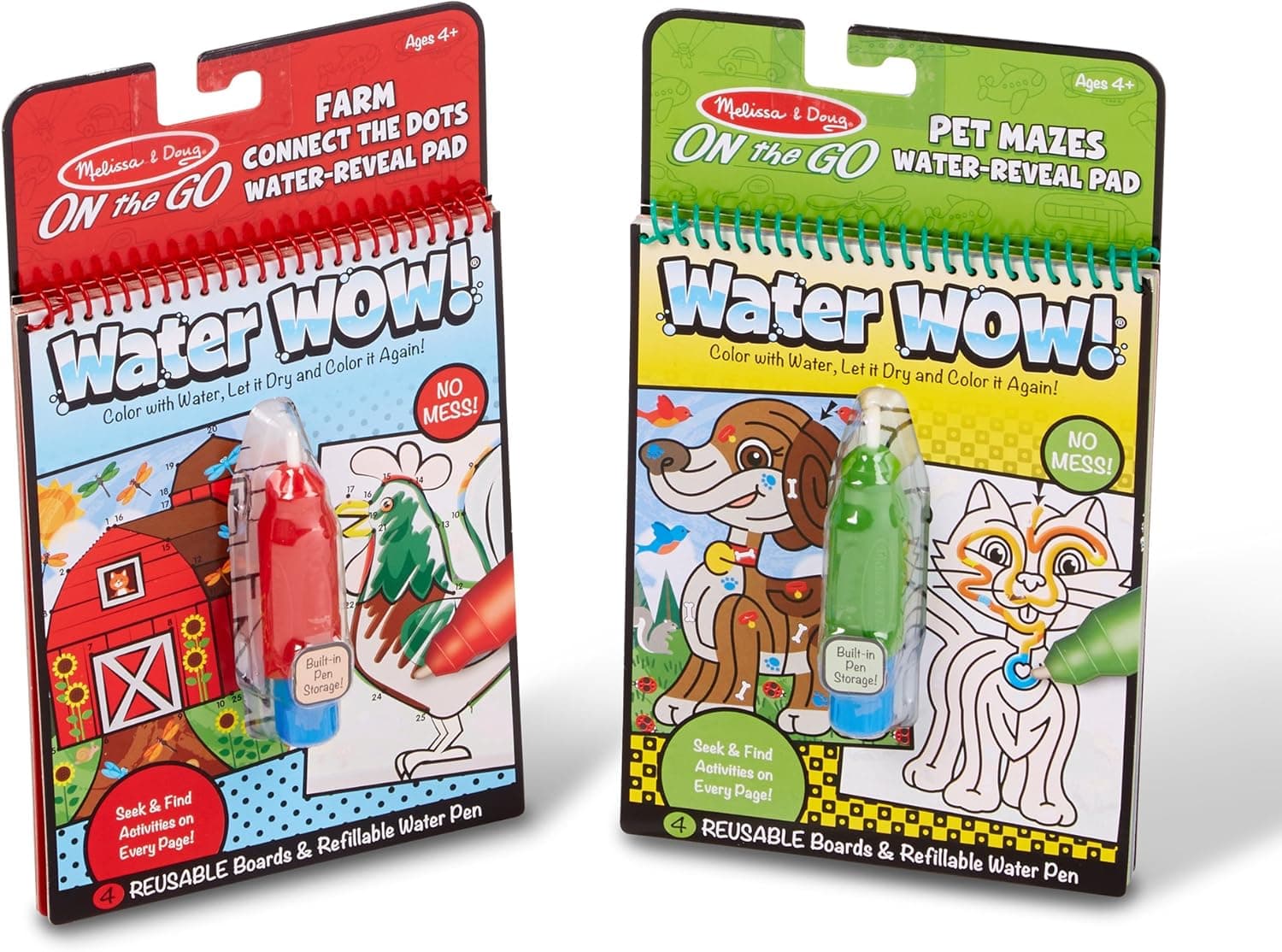 Melissa & Doug On The Go Water Wow! Pet Mazes and Connect the Dots Bundle