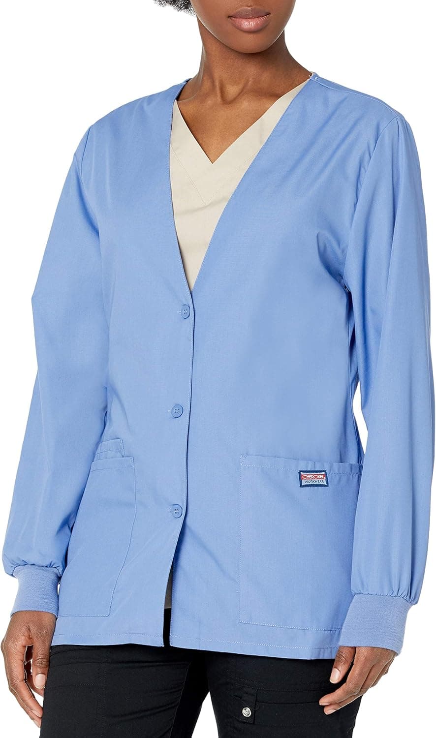 Cherokee Women Warm Up Scrubs Jacket Workwear Originals Cardigan 4301