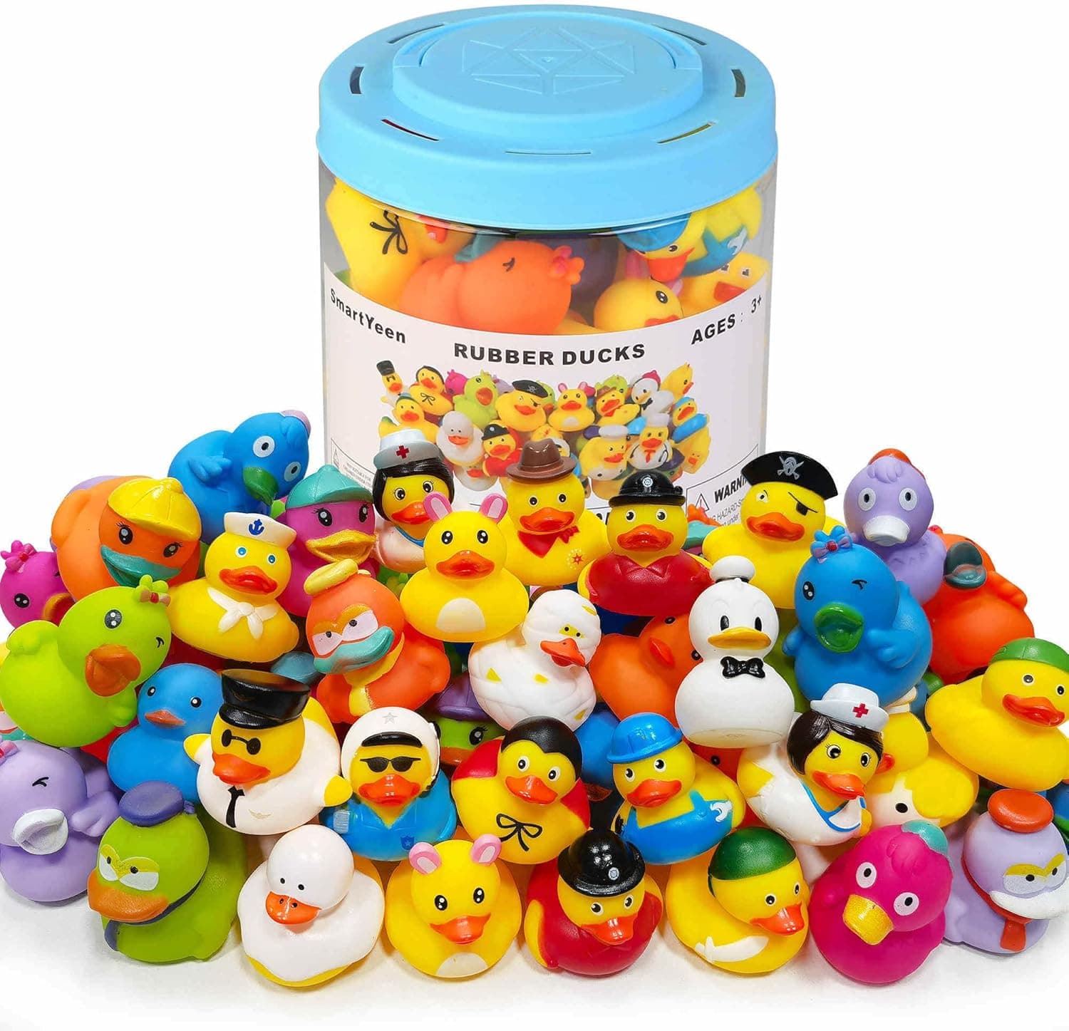 SmartYeen 30pcs Rubber Ducks Bath Toys for Toddlers 1-3,Assorted Duckies bathtime Soft Baby Pool Toys Birthday Gifts