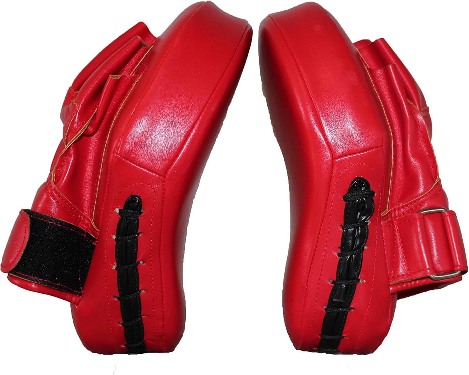 Guon-Wuvl Sports Boxing Curved Focus Leather Focus Boxing Gloves Mitts for Training Pair for Women and Men MMA, Kickboxing, Muay Thai Sparring