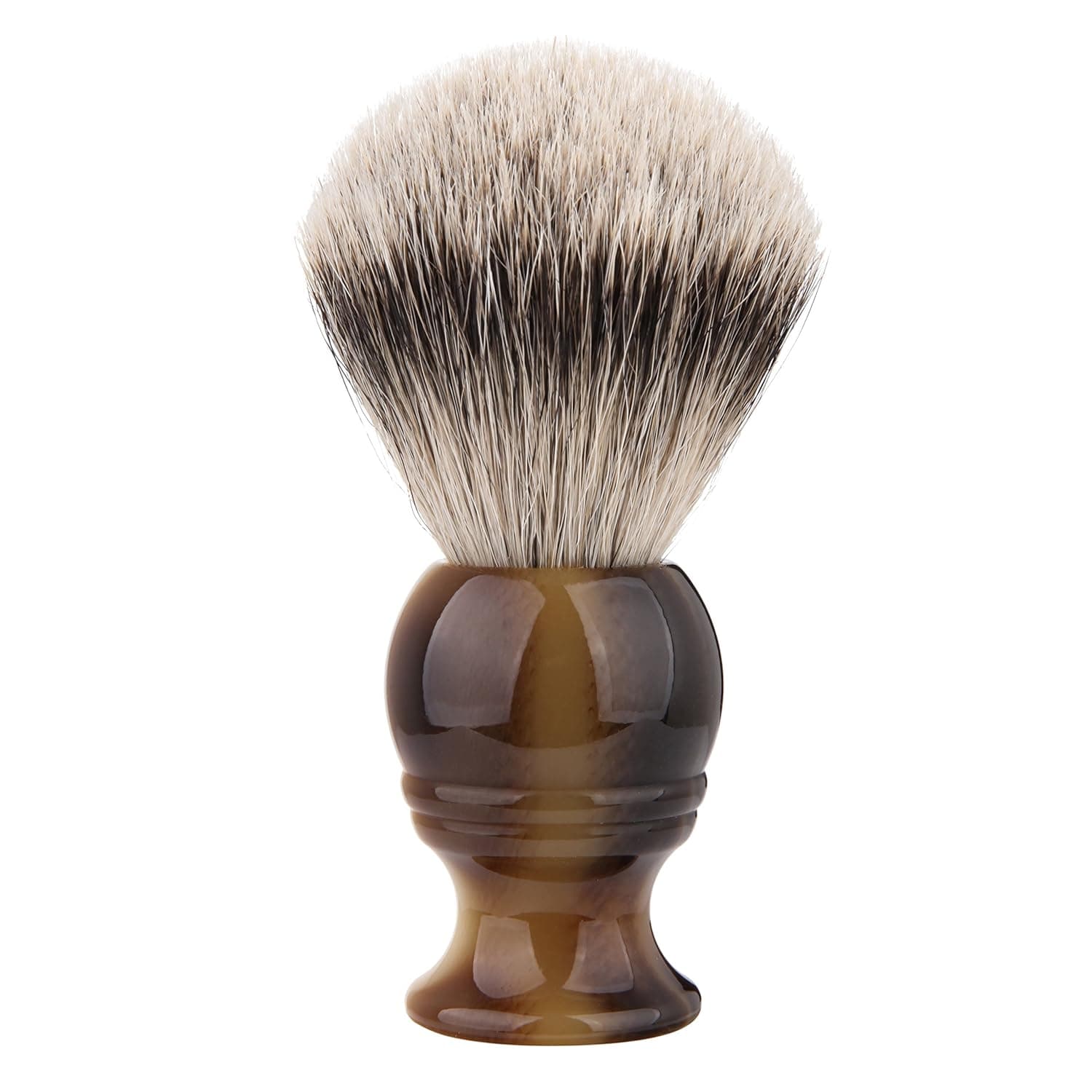 Silvertip Shaving Brush, QSH 100% top Quality Silvertip Badger Hair Shaving Brush with Imported Resin Material Handle Luxury Facial Care Tools for Safety Razor, Double Edge Razor