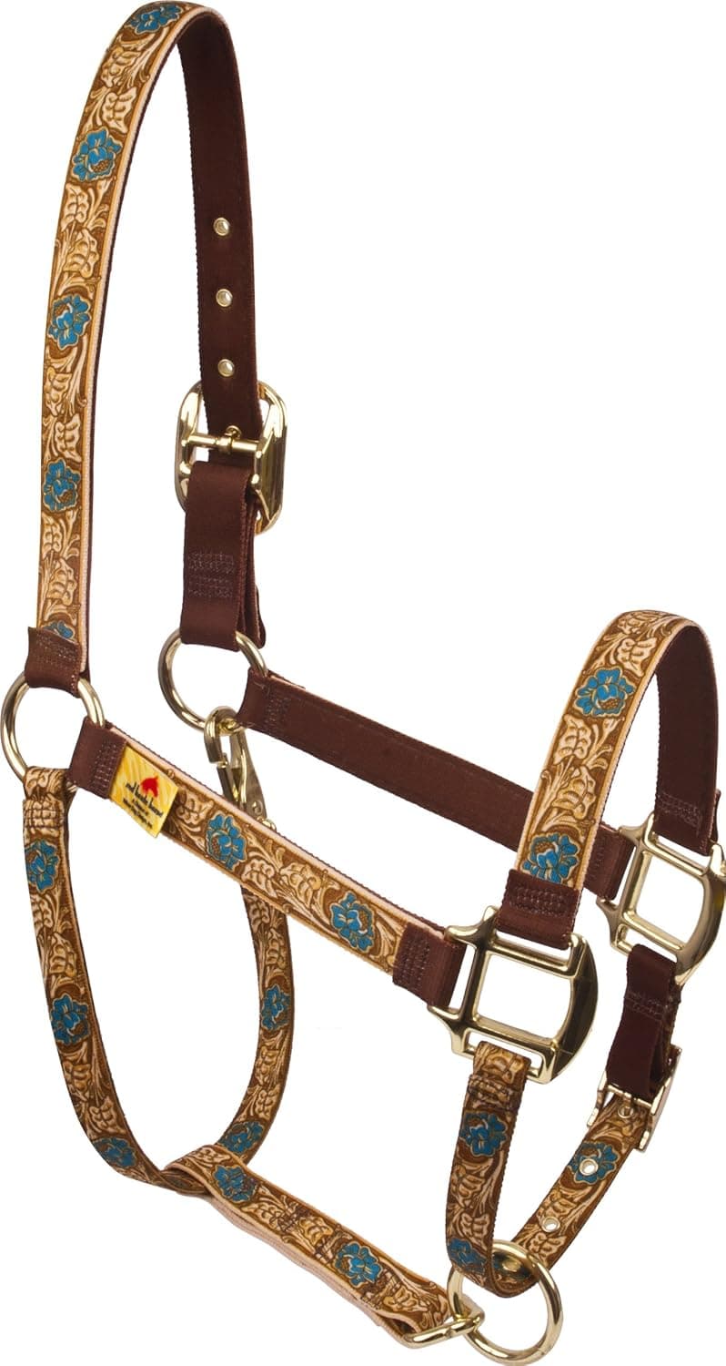 Red Haute Horse LRT1202S High Fashion Horse Horse Halter, Leather Rose Teal