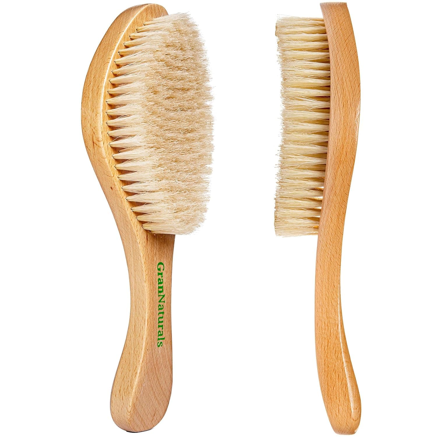 GranNaturals Curved Wave Brush Set - Soft, Medium, and Extra Hard Wave Brushes for 360 Waves