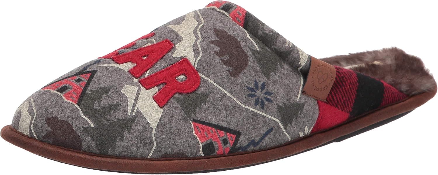 Dearfoams Alpine Print Family Mood Bear Scuff Slipper