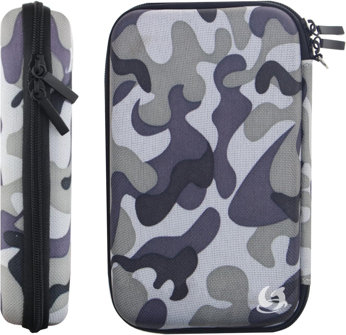 Litop® Camouflage Series EVA Hard Shell Carrying Case Bag Travel Organizer Hard Case Storage Bag for Toshiba Canvio 3.0 Portable Hard Drive USB Flash Drive Data Line Charging Head Mobile Power Supply 2.5 -Inch Hard Disk Series of Products with Mesh Pocket, Zipper Enclosure, Inner Pocket, and Durable Exterior (Grey Color)