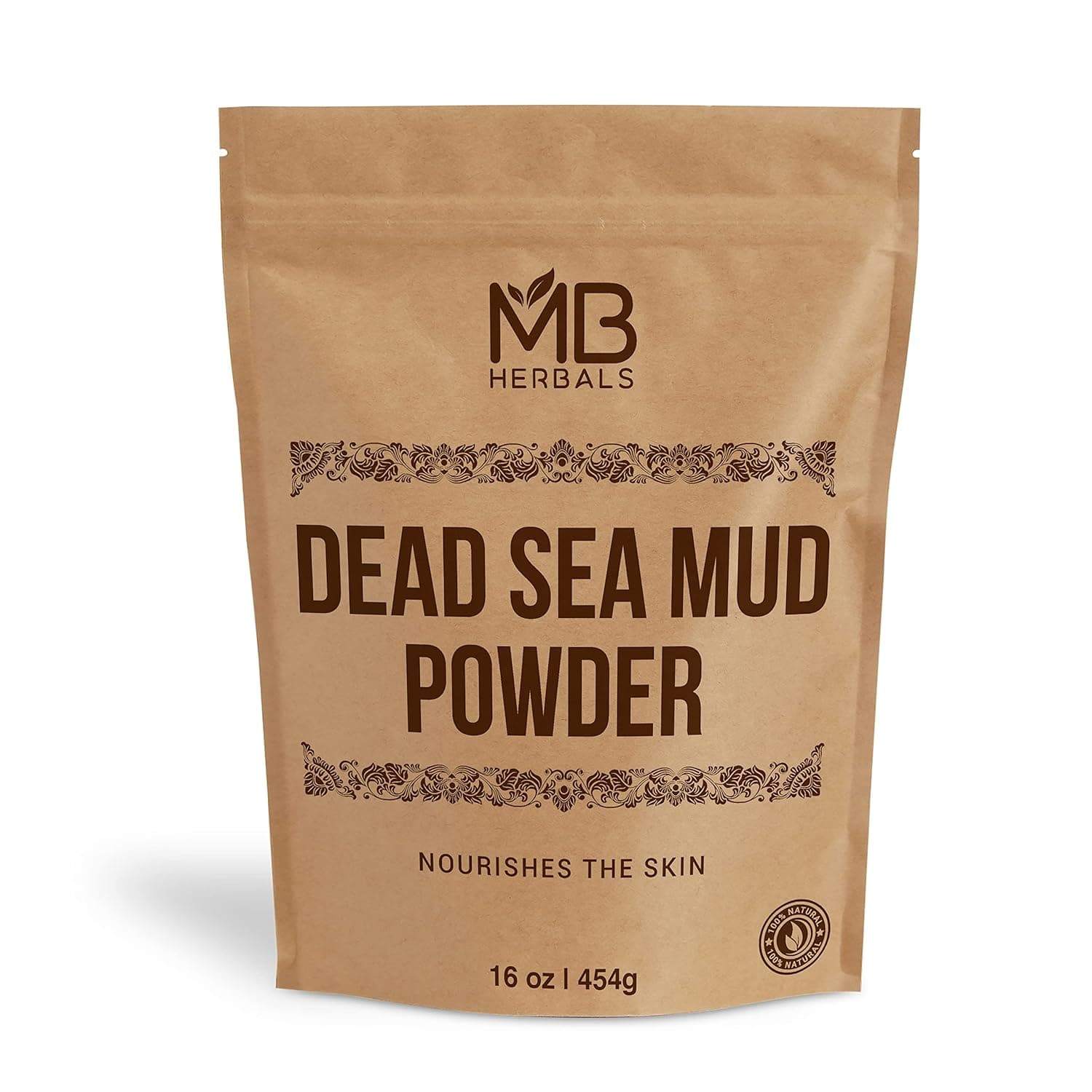 MB Herbals Dead Sea Mud 1 lb / 16 oz / 454 Gram | Nourishes Exfoliates Softens & Detoxify the Skin | DRY CLAY POWDER