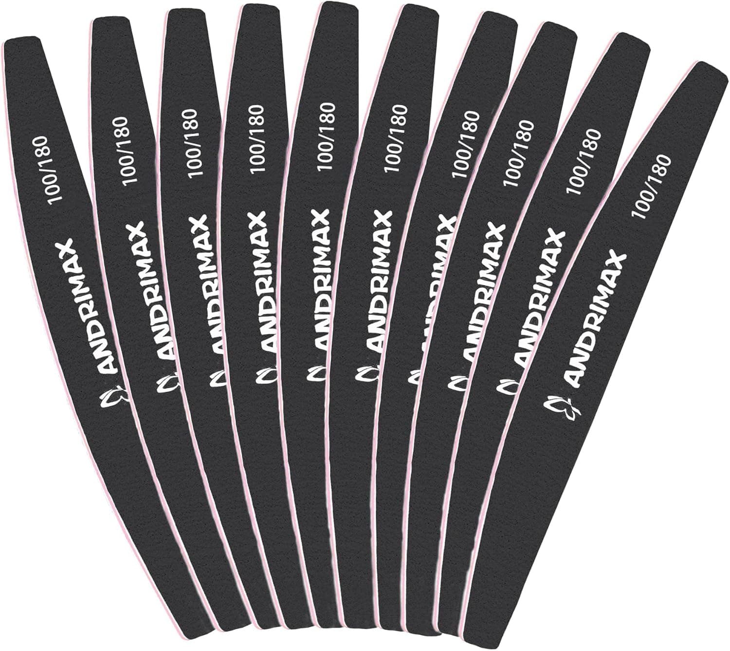 10 PCS Nail File 100 180 Grits Nail Files for Acrylic Nails, 10PCS Reusable Double Sided Emery Board Manicure Tools for Poly Nail Extension Gel and Nail Styling Tools for Home and Salon