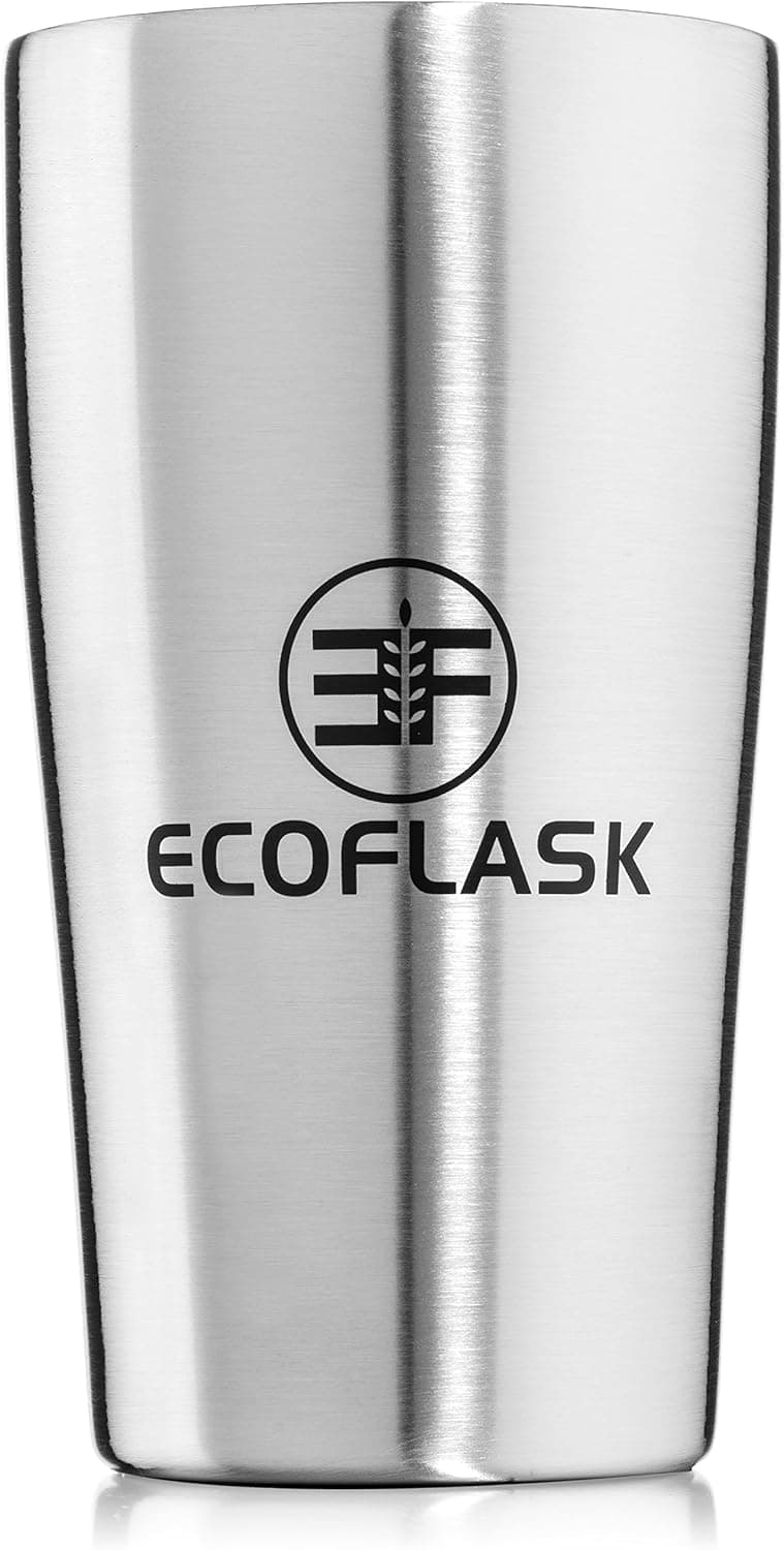 True Pint Insulated Cup by EcoFlask - Perfect Pint 16 oz Stainless Steel Cup Keeps Beer or Drinks Remarkably Cold or Hot Insulation Cup - Great as Insulated Tumbler Beer Glass Vacuum Cup or Pint Cup