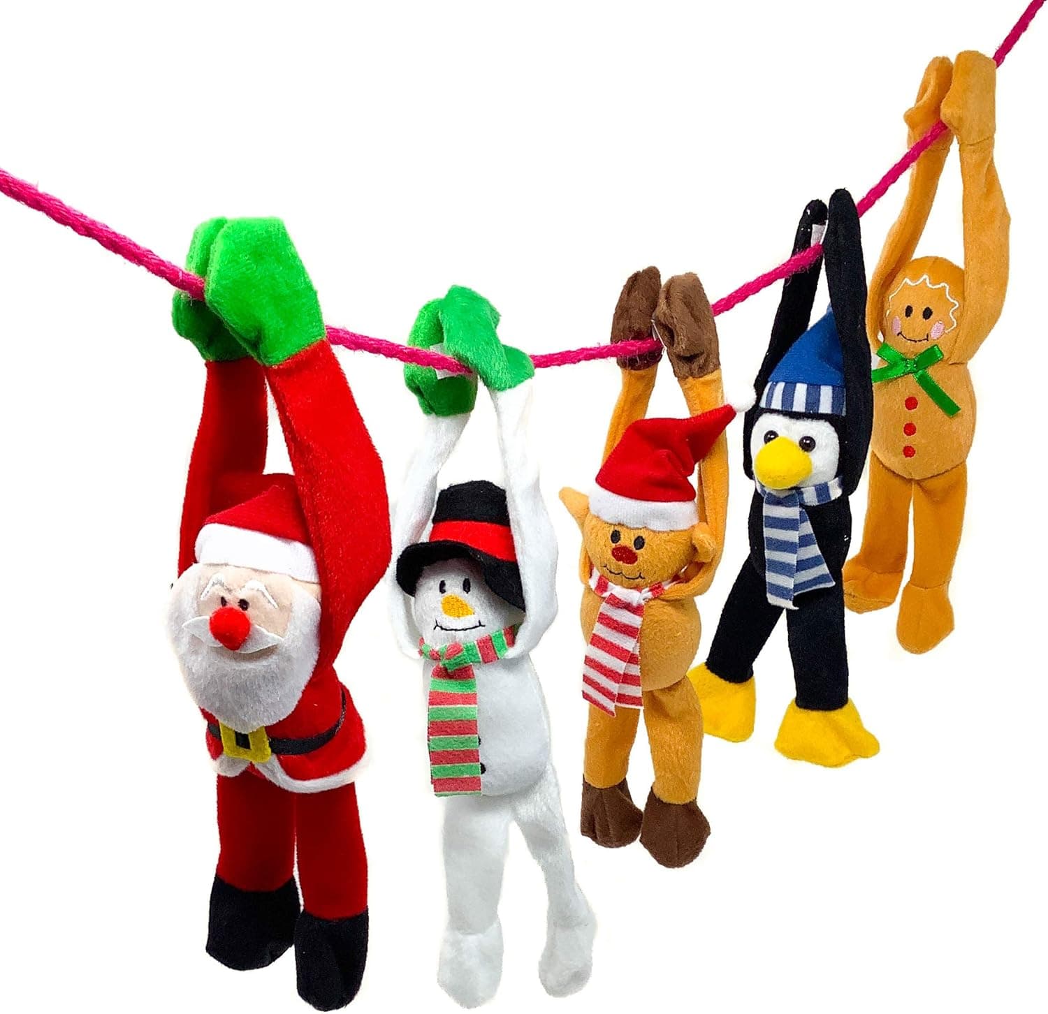 12 Holiday Plush Character Assortment - Christmas Hanging Decoration - Christmas Holiday Party Favors - Stocking Stuffer