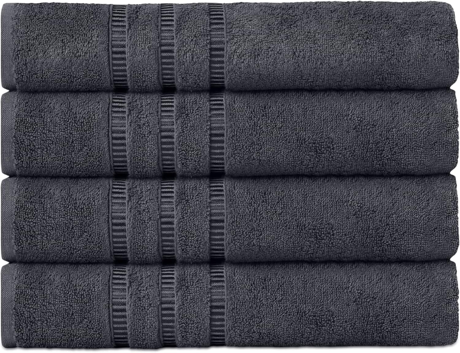 COTTONIA Bath Gray Towels for Bathroom Clearance Prime Bulk Grey Beach Towel for Birthday Men Dad 100% Cotton Towels Set of 4 27"x54" Iron Gray