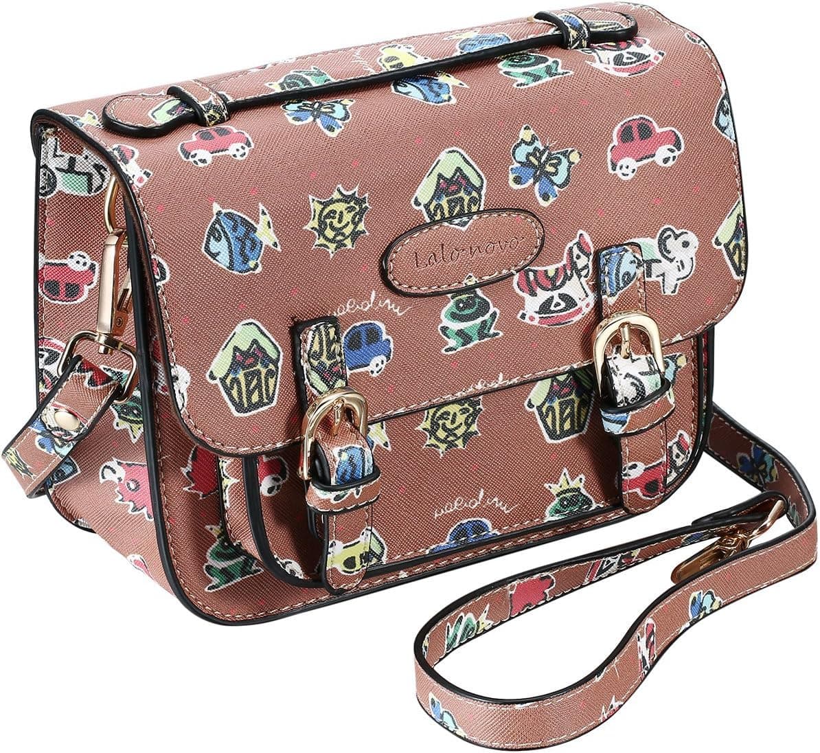 Mini 8 Instant Camera Accessories Case - Lalonovo Retro Vintage PU Leather Bag for Fujifilm Instax Mini 8/Mini 7s/Mini 25/Mini 50s/Mini 90/Instant Film Camera with Shoulder Strap (Cocoa)