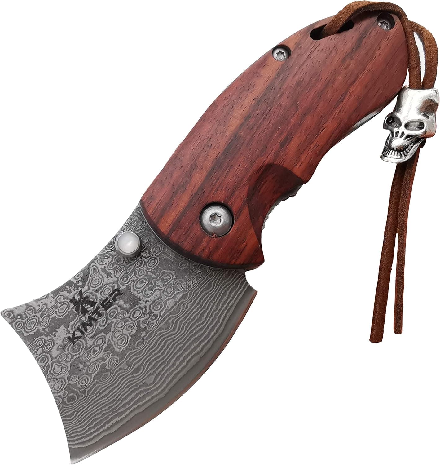 Kimter Damascus Steel Pocket Knife Japanese VG10 Handmade 4.13 Inch Rosewood Handle EDC Tactical Folding Knife for Survival Camping Hunting Gifts/Collections
