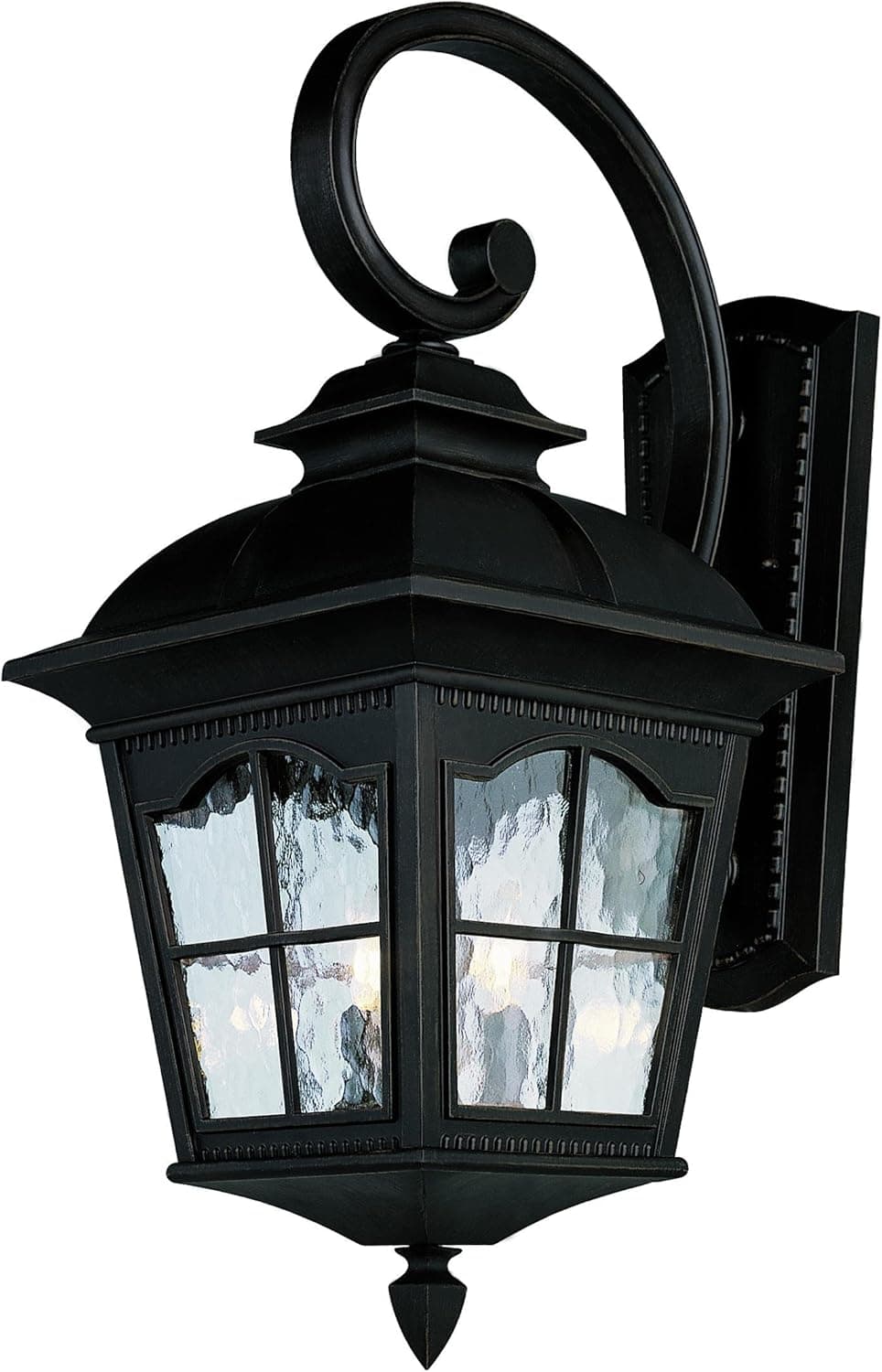 Trans Globe Lighting TG5424 BK Traditional Four Wall Lantern Outdoor-Post-Lights, Black