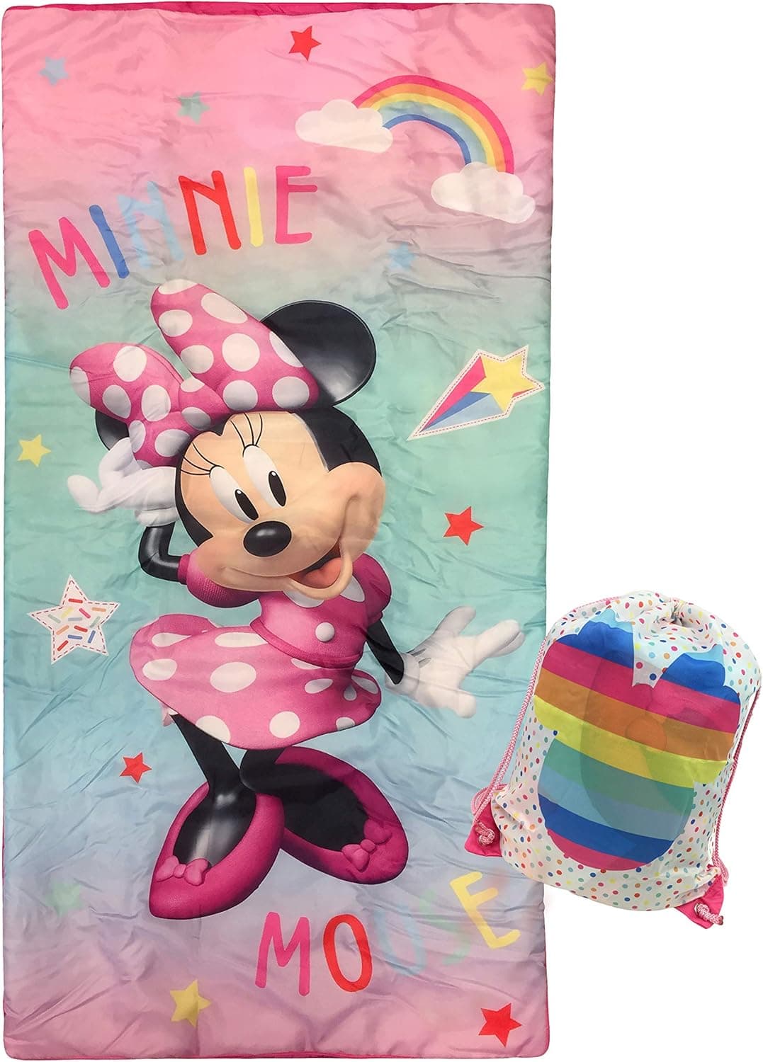 Disney Minnie Mouse Bowtique Slumber Sack - Cozy & Warm Kids Lightweight Slumber Bag/Sleeping Bag (Official Disney Product)