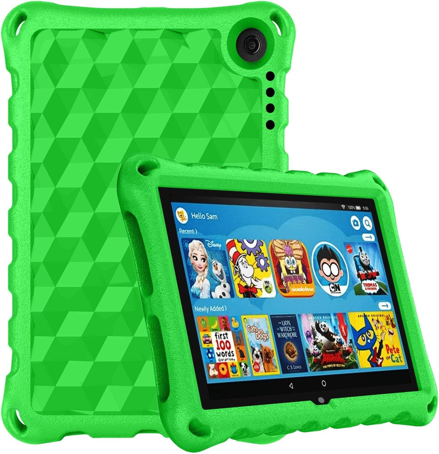 8 inch 2020/2022 Tablet Case for Kids/ 8 Plus Case-DiHines Kids-Proof Light Weight Protective Case with for 8 inch Tablet 2020/2022 for Girls/Boys(Green)