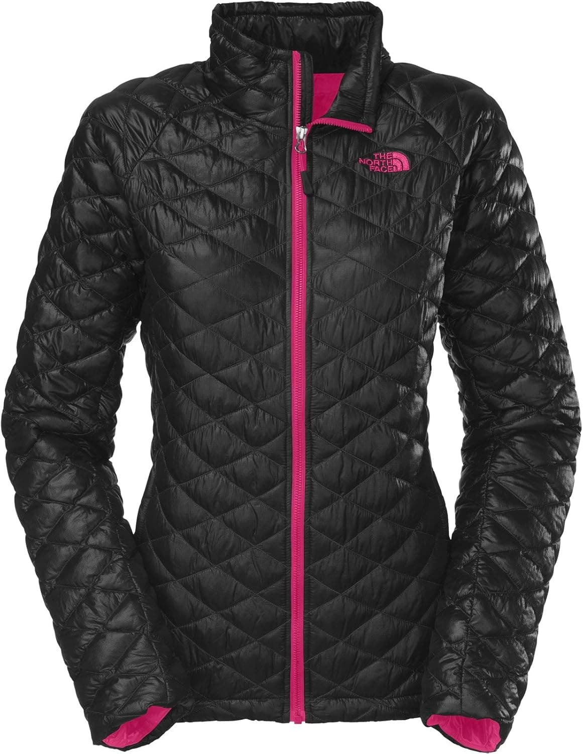 The North Face Women's Thermoball Full Zip Jacket Black/Cerise Pink Size Large