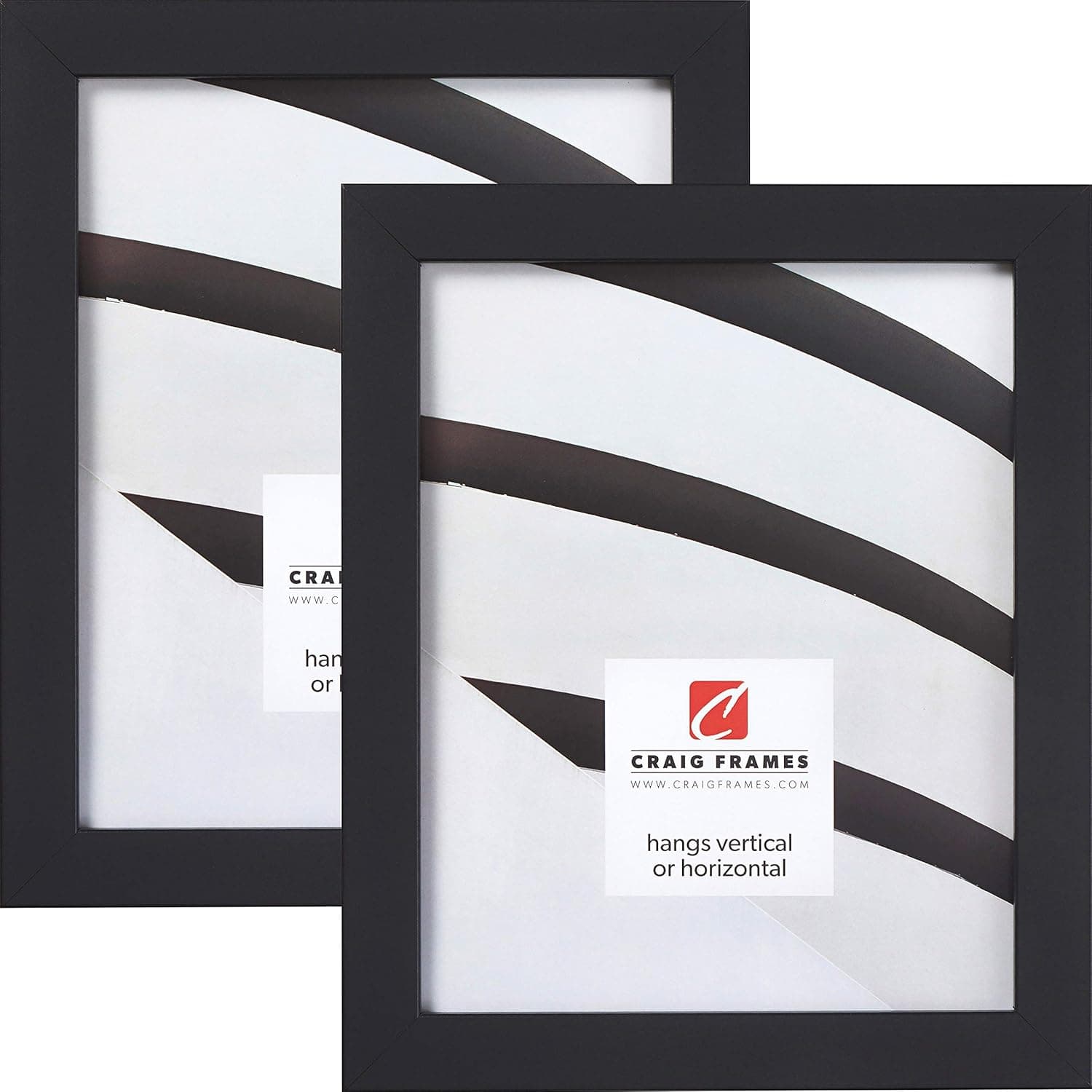 Craig Frames Essentials, Modern 1 Inch Picture Frame, 10 x 12 Inch, Black, Set of 2