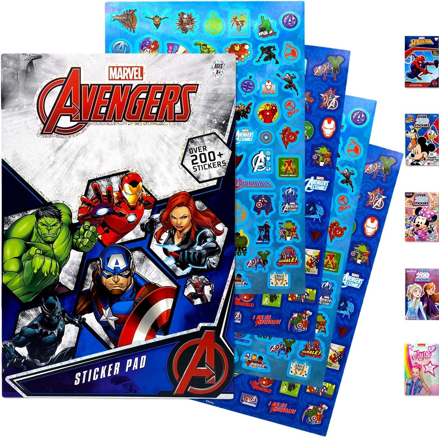 Marvel Avengers Hero Sticker Book Over 200+ - Perfect for Gifts, Party Favor, Goodies, Reward, Scrapbooking, Stocking Stuffer, Children Craft, Classroom, School for Kids Girls, Boys, Toddlers