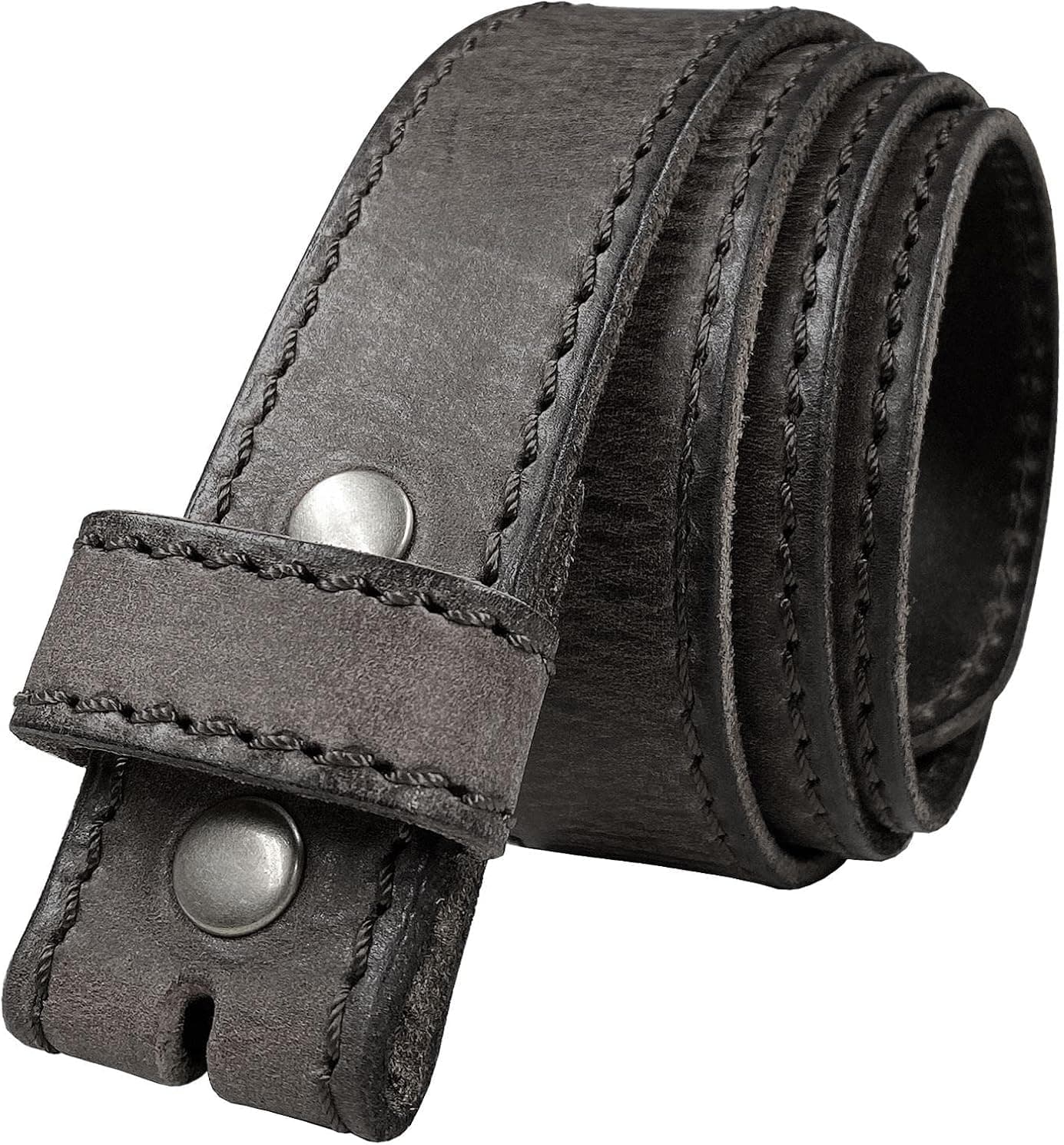 E051 Antique Engraved Buckle Genuine Full Grain Leather Casual Jean Belt or Strap 1-1/2"(38mm) Wide