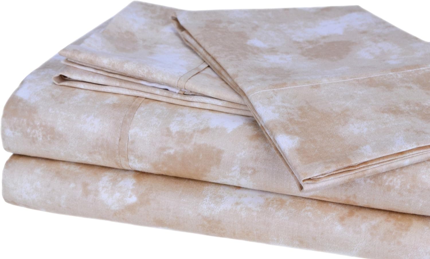 Elite Home Horizons Collection 300 Thread-Count 100-Percent Cotton Sateen Twin Size 3-Piece Sheet Set, Honey