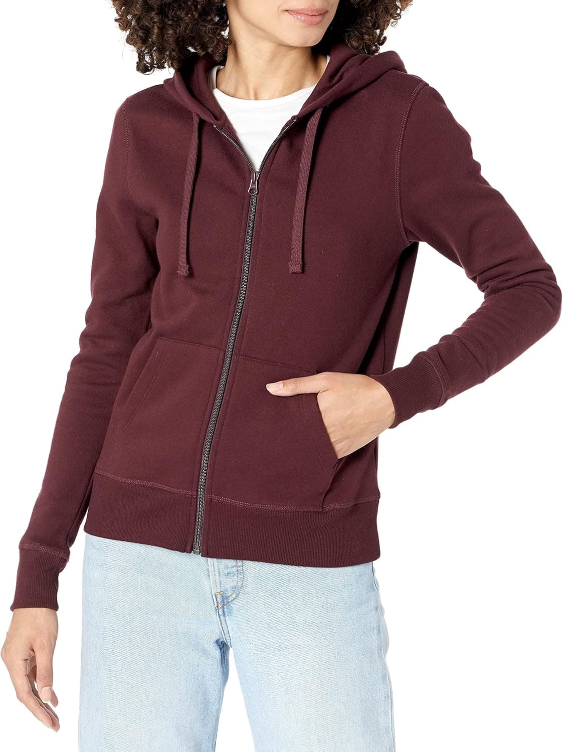 Amazon Essentials Women's French Terry Fleece Full-Zip Hoodie (Available in Plus Size)