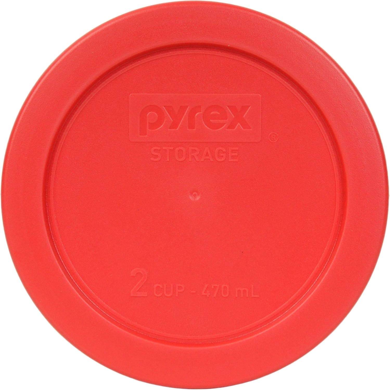 Pyrex 2 Cup Round Storage Cover for Glass Bowls, Dark Red