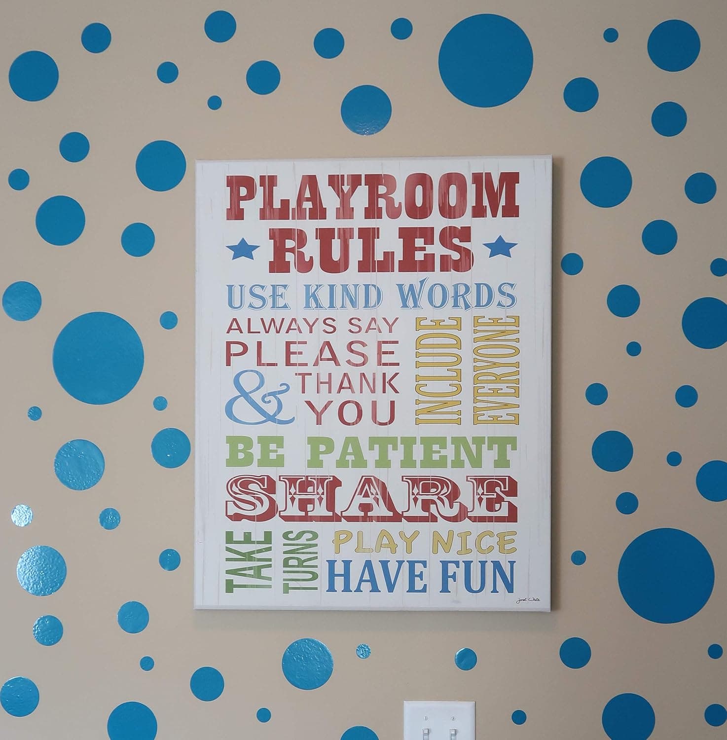 Polka Dot Wall Decals (63) Girls Room Wall Decor Stickers, Wall Dots, Vinyl Circle Peel & Stick DIY Bedroom, Playroom, Kids Room, Baby Nursery Toddler to Teen Bedroom Decoration Gift 3"-6.5" (Teal)