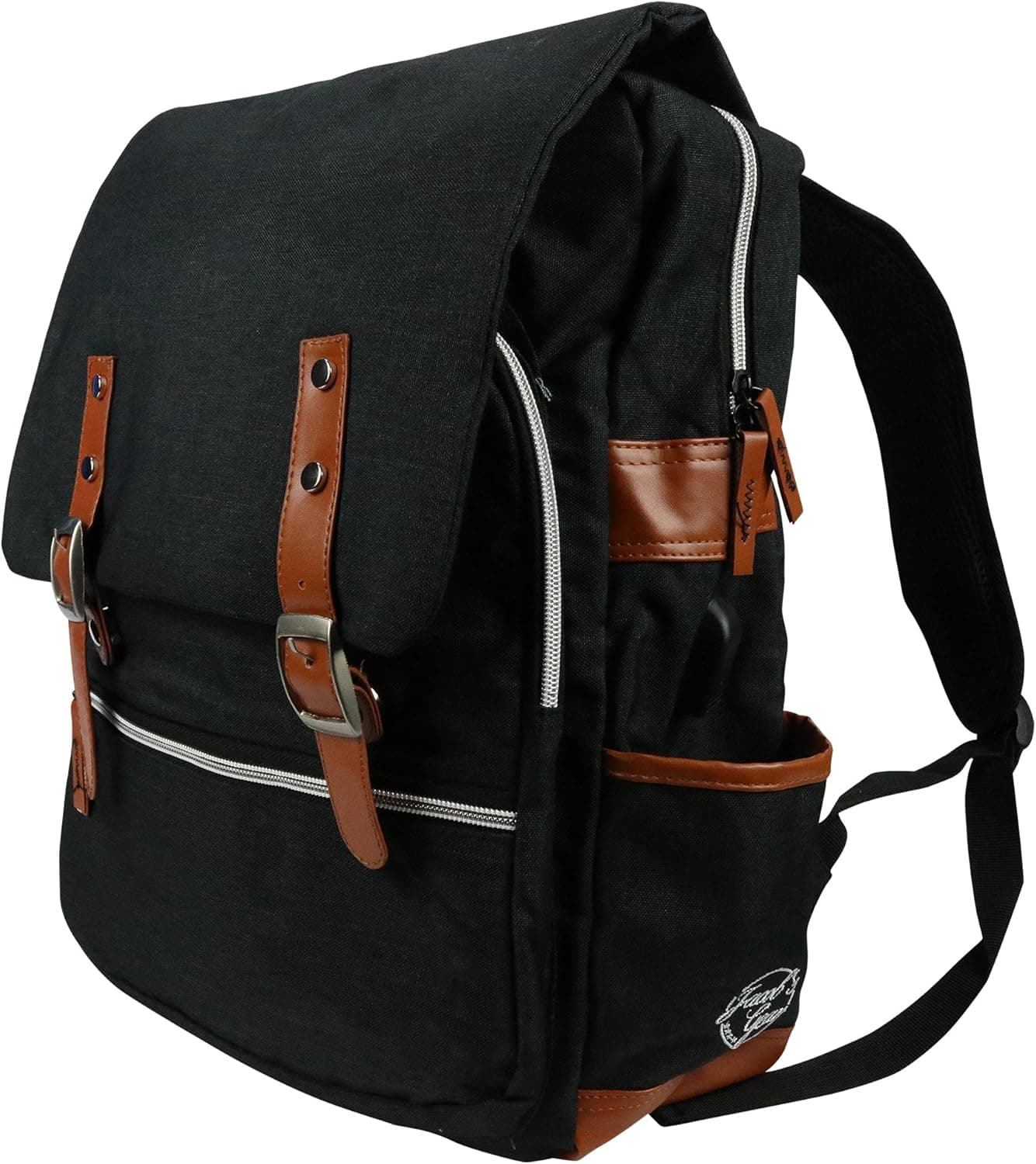 No.1 Laptop Backpack - Office Anti Theft Travel Computer Bag with USB Charging Port & a Secret Pocket 4 Young Women , Slim Vintage Waterproof Bookbag for College/School Fits 15.6 Inch Laptop , Black