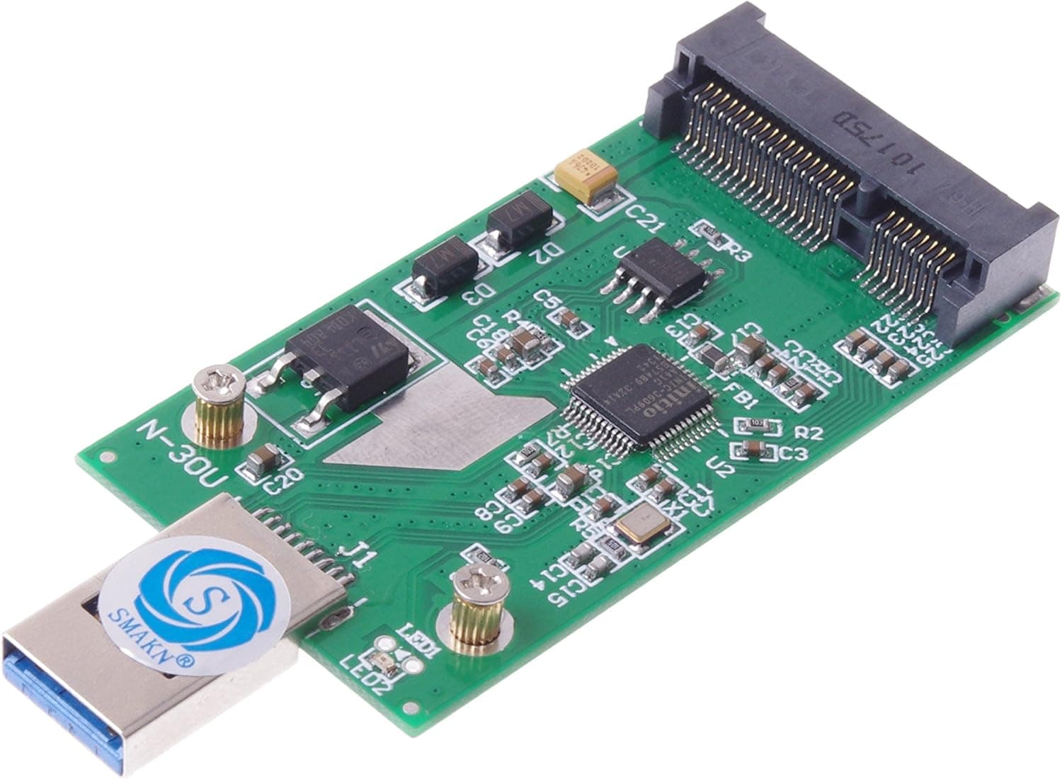 SMAKN USB 3.0 to Mini PCIE mSATA SSD mSATA to USB 3.0 SSD Don't Need USB Cable