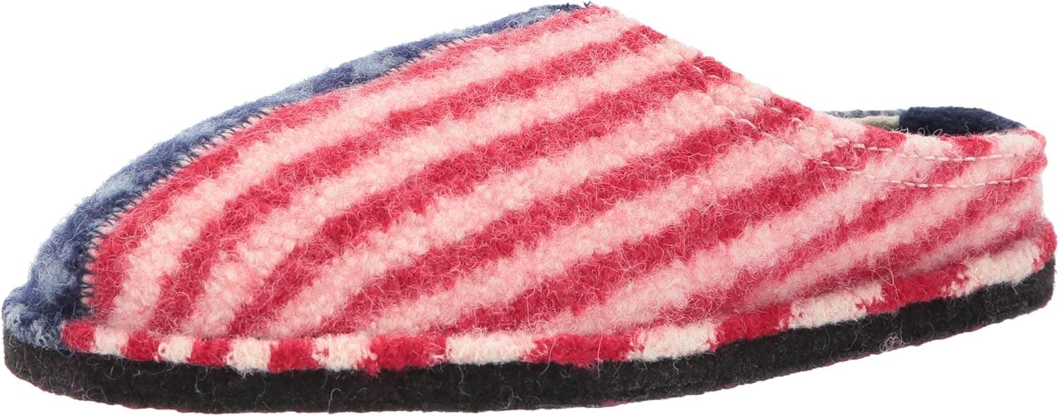 HAFLINGER Women's Ar George Slip on Slipper, red/White/Blue, 37 EU/6 M US