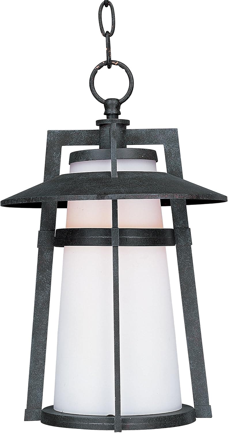 Maxim 3539SWAE Calistoga 1-Light Outdoor Hanging, Adobe Finish, Satin White Glass, CA Incandescent E12 Incandescent Bulb , 2.9W Max., Dry Safety Rating, Standard Dimmable, Bubble Glass Shade Material, 189 Rated Lumens