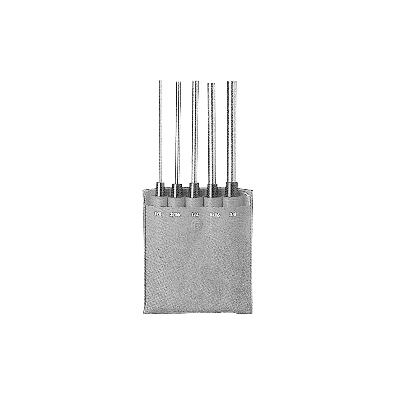 HHIP 8600-4104 5 Piece Extra-Long Drive Pin Punch Set with Black Nitrate Finish, , 8" Overall Length, USA