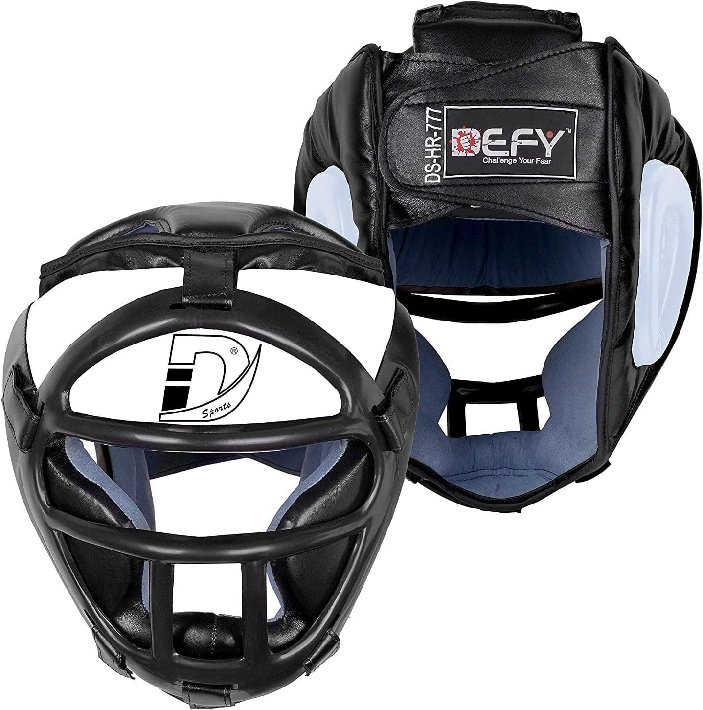 DEFY Head Guard Premium Synthetic Leather MMA Boxing Headgear UFC Fighting Sparring Taekwondo BJJ Training