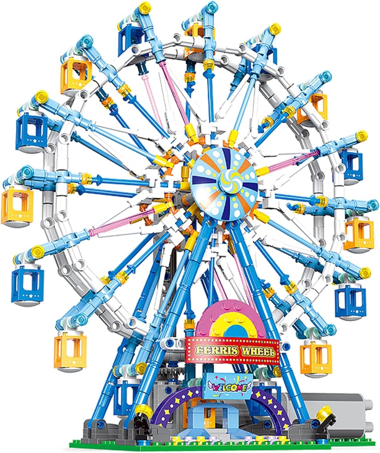 2023 New Rotating Ferris Wheel Building Blocks Set Toy with Lighting Kit(879pcs), Carnival Amusement Park Construction Kits for Kids, Birthday Gift for Age 8 9 10 11 12 Years Old Boy Girl