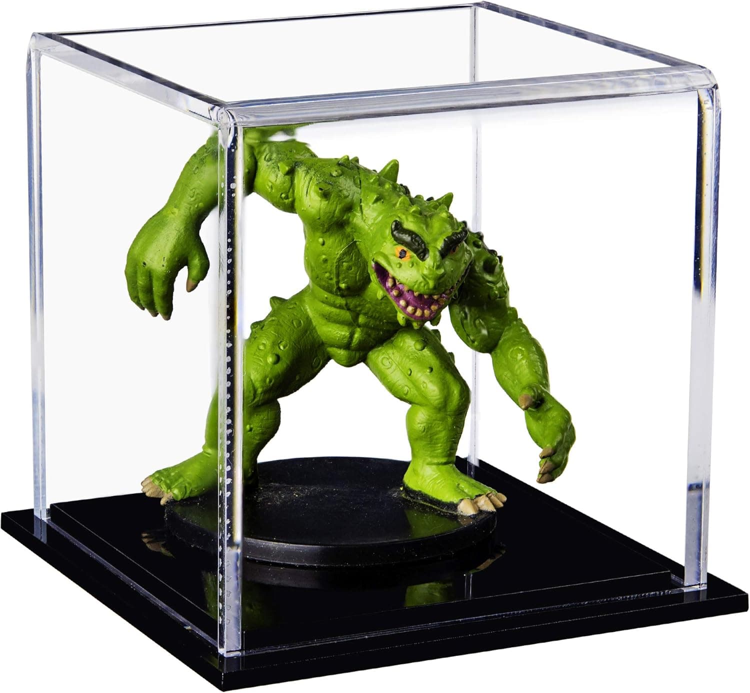 Better Display Cases Versatile Acrylic Display Case, Cube, Dust Cover or Riser with Black Base 3" x 3" x 3" (A046-CDS)