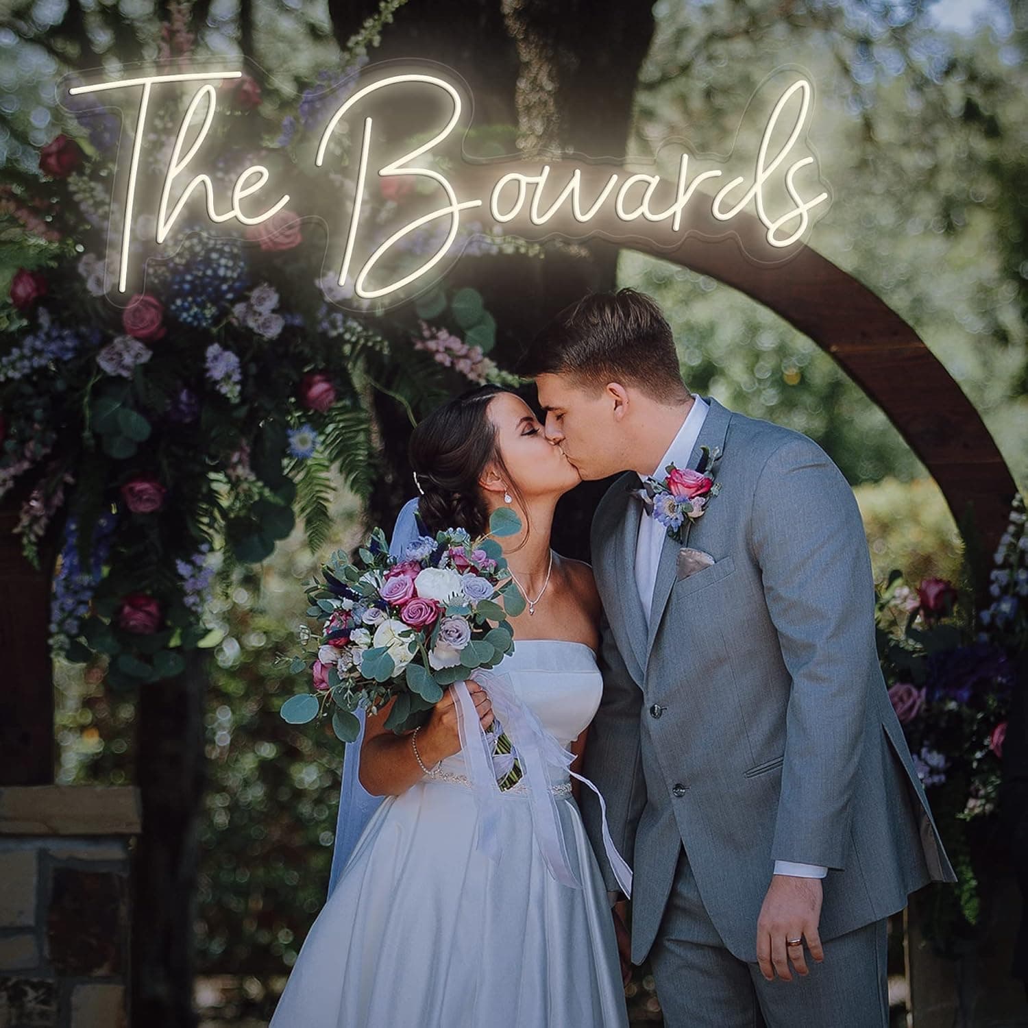 WMAT Custom Neon Signs Wedding for Wall Decor, Personalized LED Neon Sign for Bridal Party, Customizable Led Light Sign for Wall Décor (1 Row Text, 30" Length)