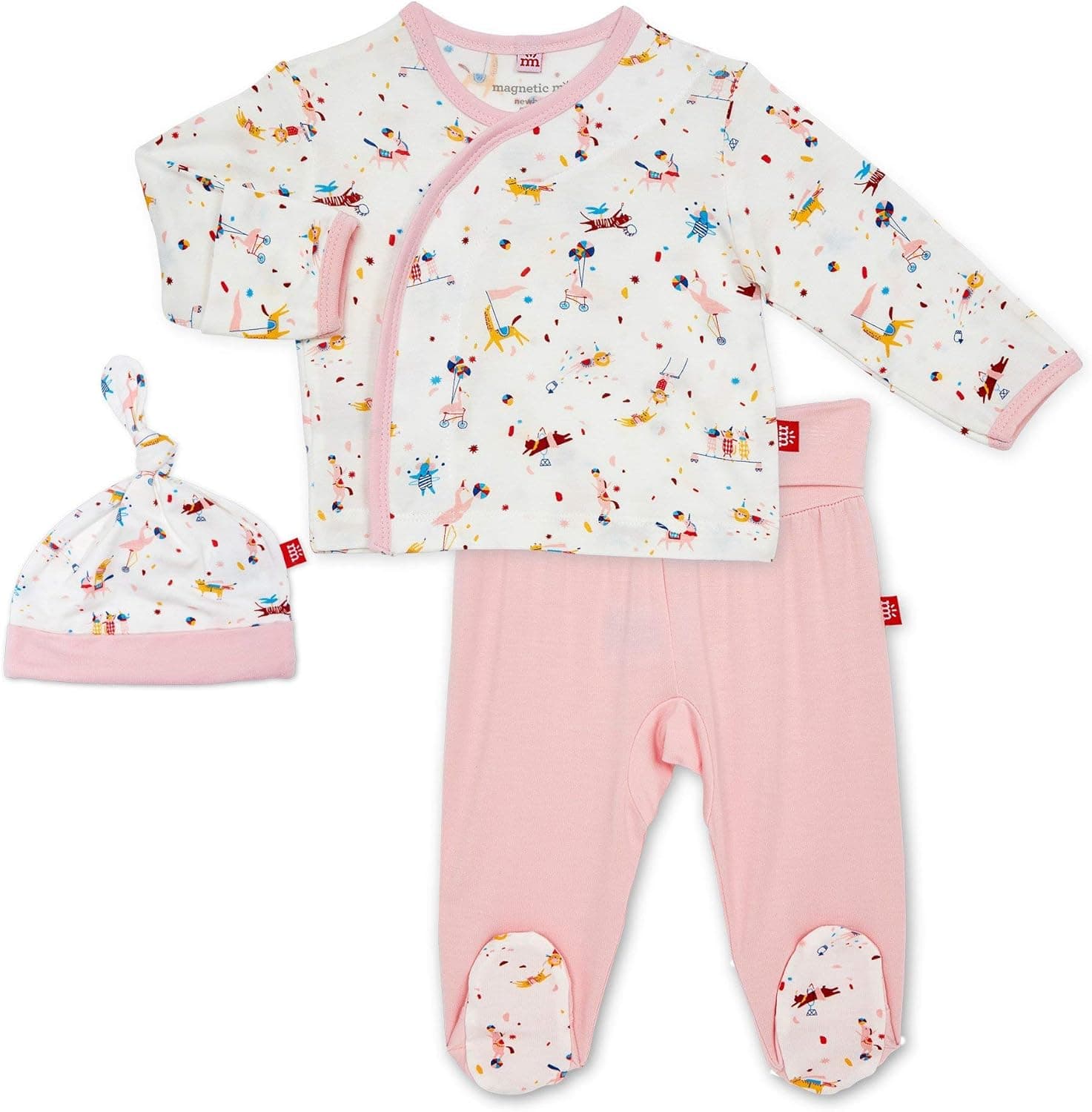 Magnetic Me by Magnificent Baby 3-Piece Magnetic Kimono, Pant, & Hat Set - Great for Baby's First Trip Home