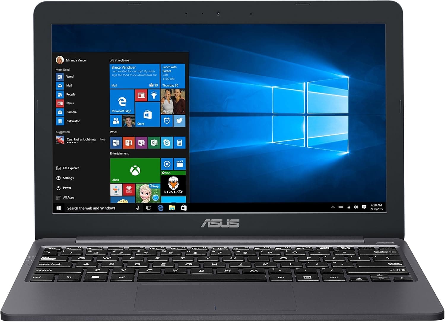 ASUS Vivobook E203NA-YS02 11.6” Featherweight Design Laptop, Intel Dual-Core Celeron N3350 2.4GHz Processor, 4GB DDR3 RAM, 64GB eMMC Storage, App Based Windows 10 S